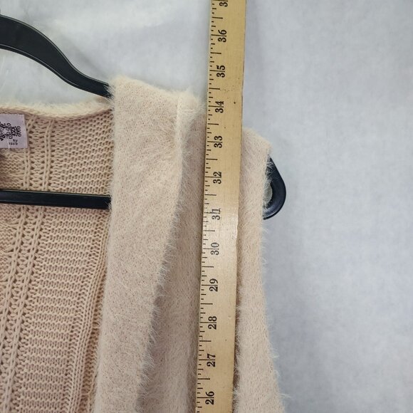 Oliver by Escio Duster Cardigan Vest XL Sleeveless Knit Pockets Hood Blush Pink - Picture 13 of 14